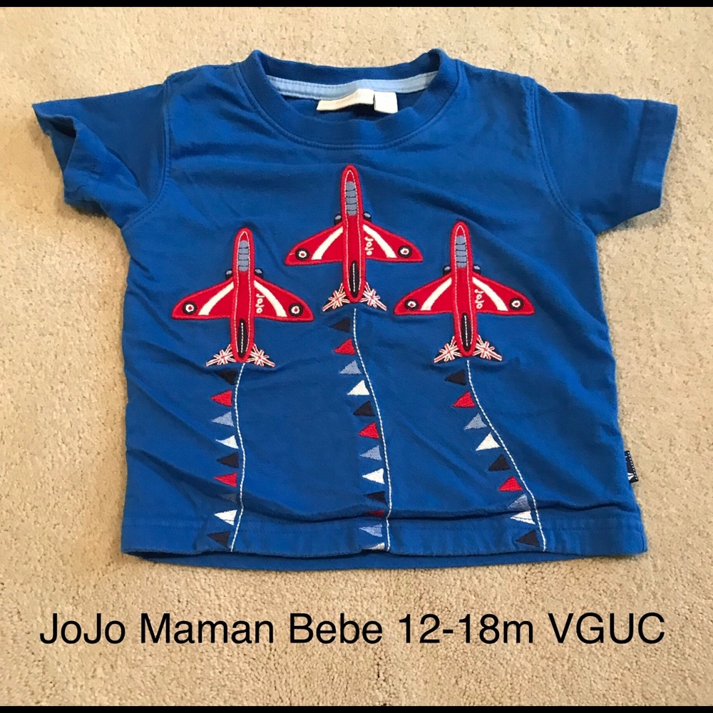 JoJo Maman Bebe 12-18m Plane Tee